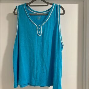 Women’s Ellen Tracy, aqua blue tank top size XL